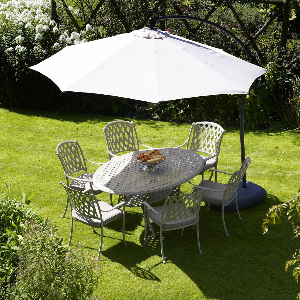 Gloucester Side Post Parasol with Plastic Base and Protective Cover - Sand