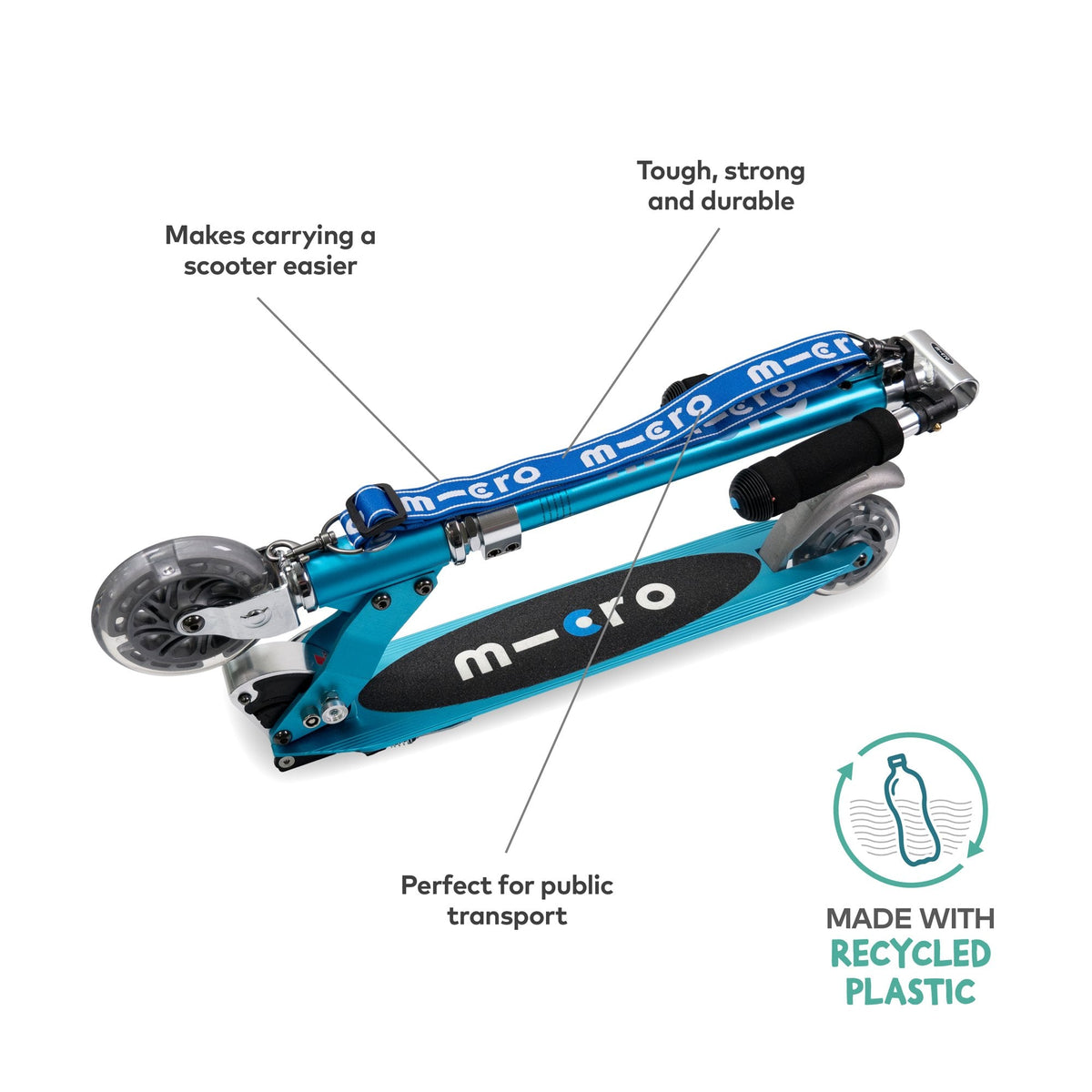 Micro Eco Pull & Carry Strap Blue