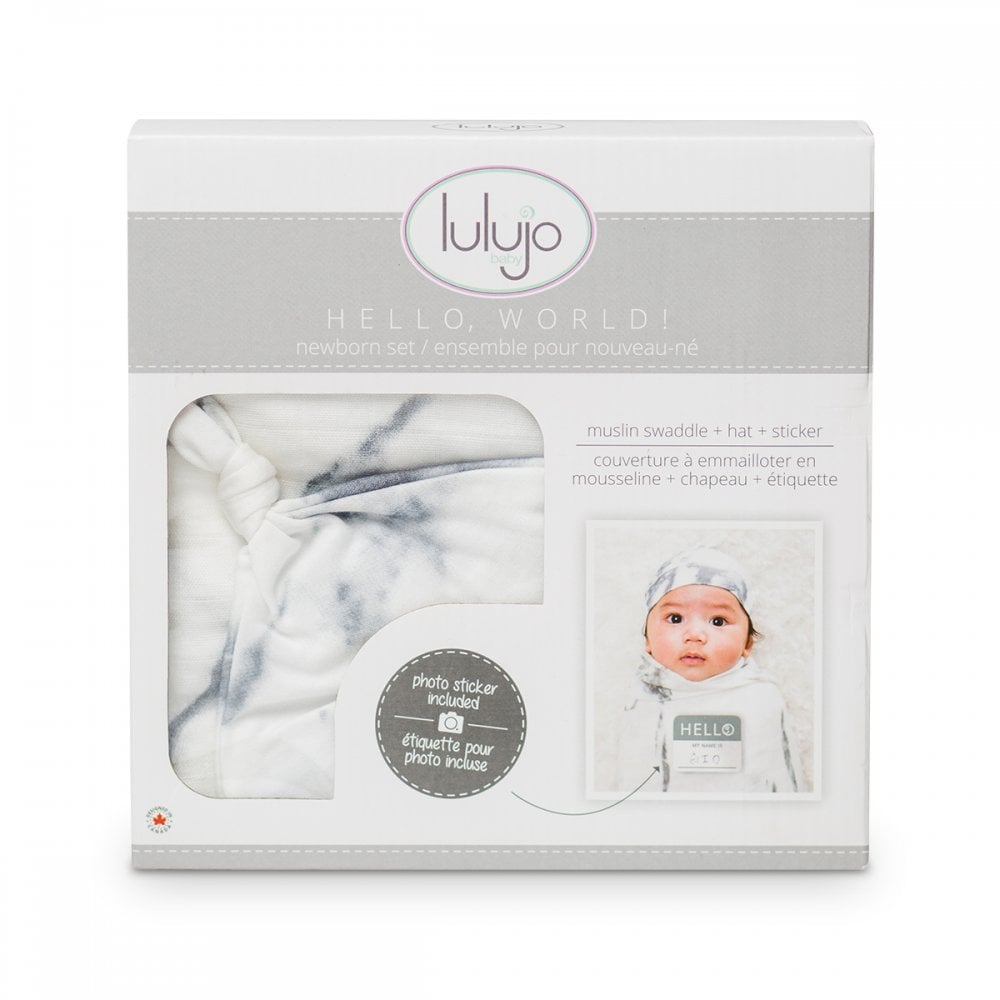 Bamboo Hat and Swaddle Blanket - Marble