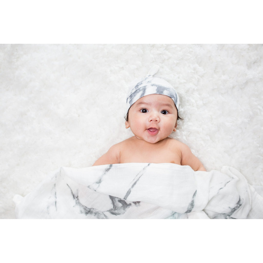 Bamboo Hat and Swaddle Blanket - Marble