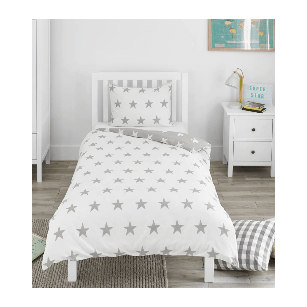 Grey & White Stars Duvet Set