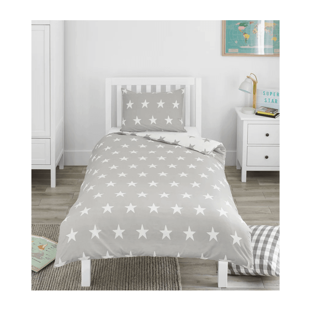 Grey & White Stars Duvet Set