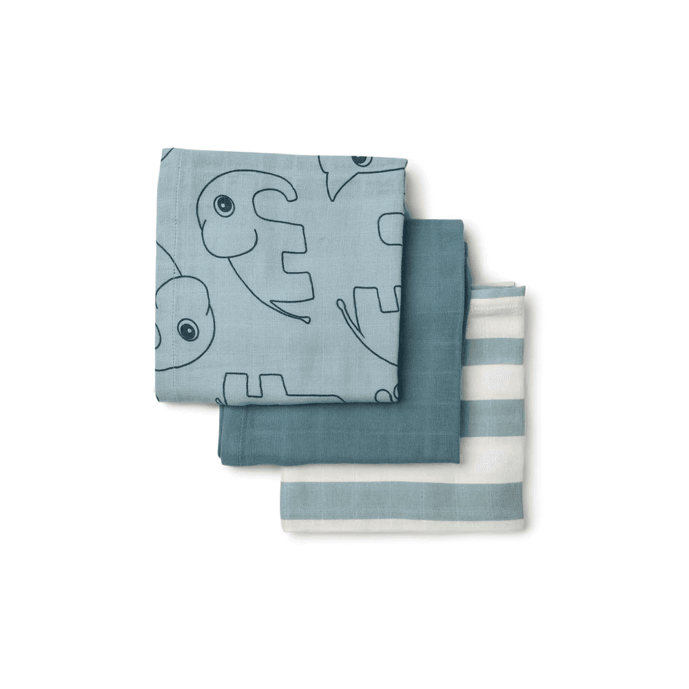 Burp cloth 3-pack GOTS Deer friends