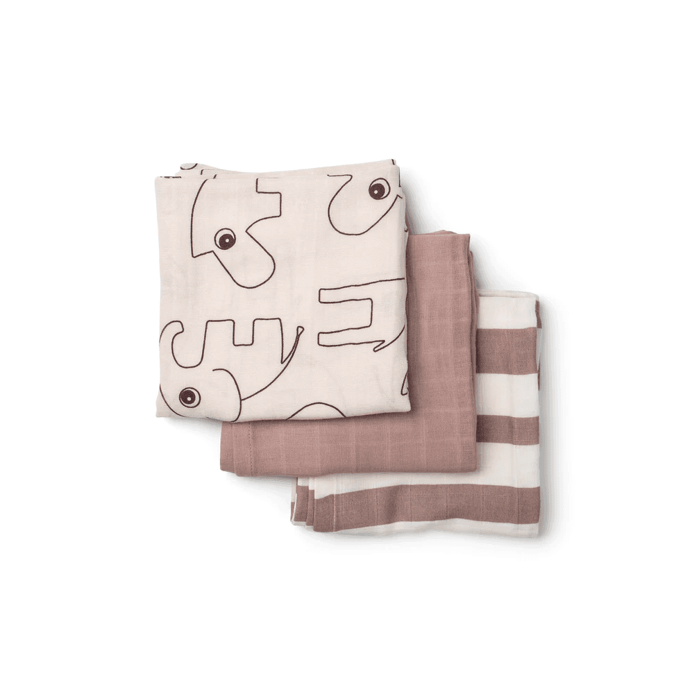 Burp cloth 3-pack GOTS Deer friends