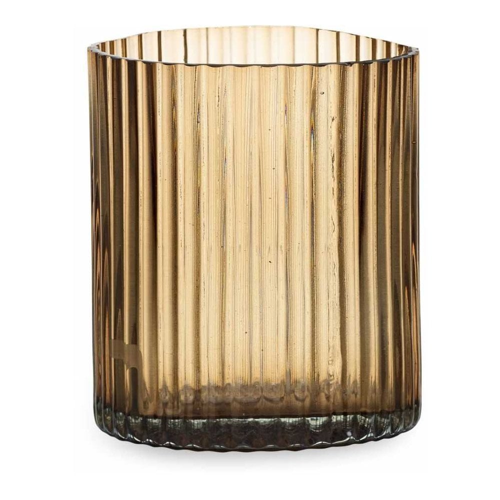 Malana Recycled Glass Candle Holder - Smoke Brown - Large