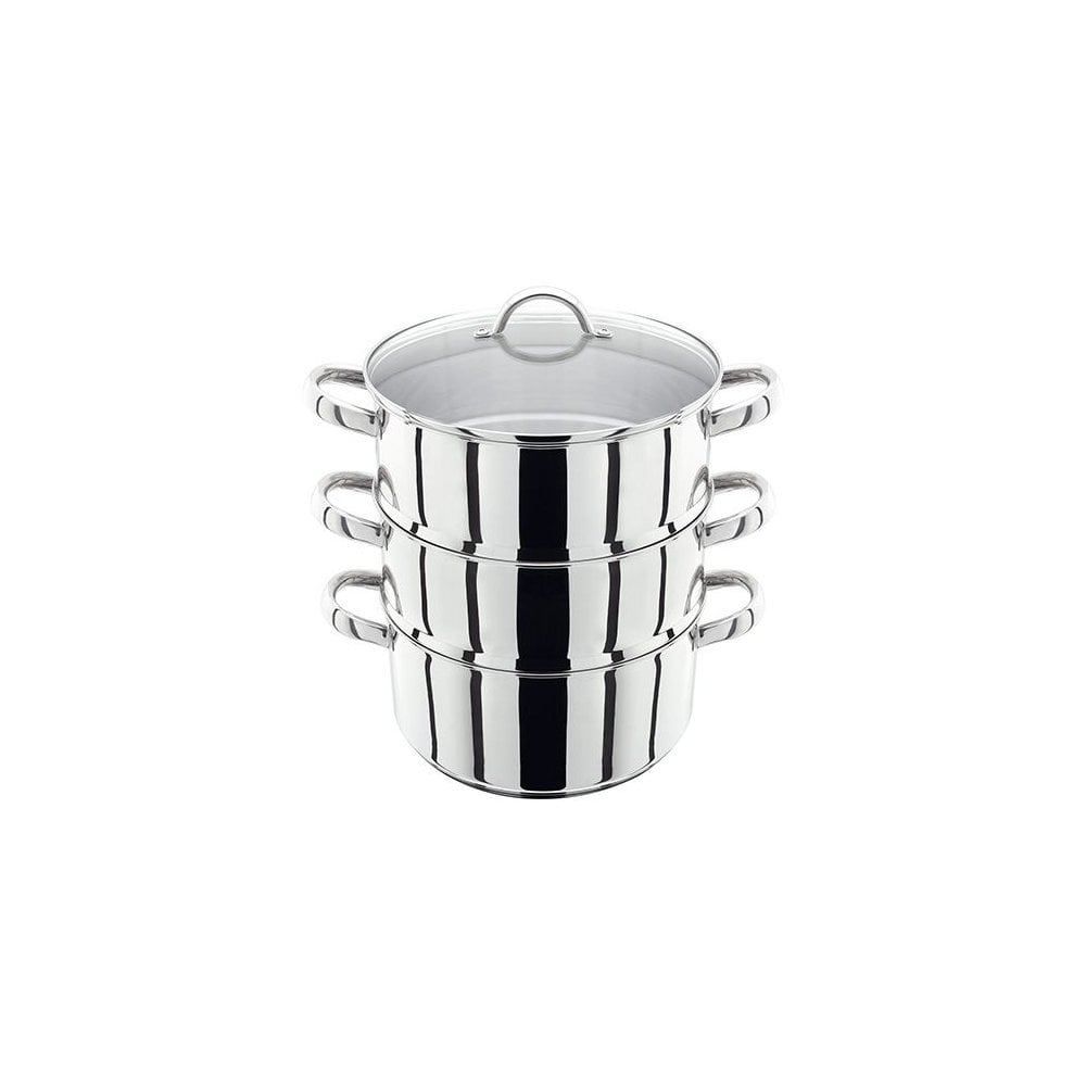 24cm 3 Pce Steamer with Glass Lid