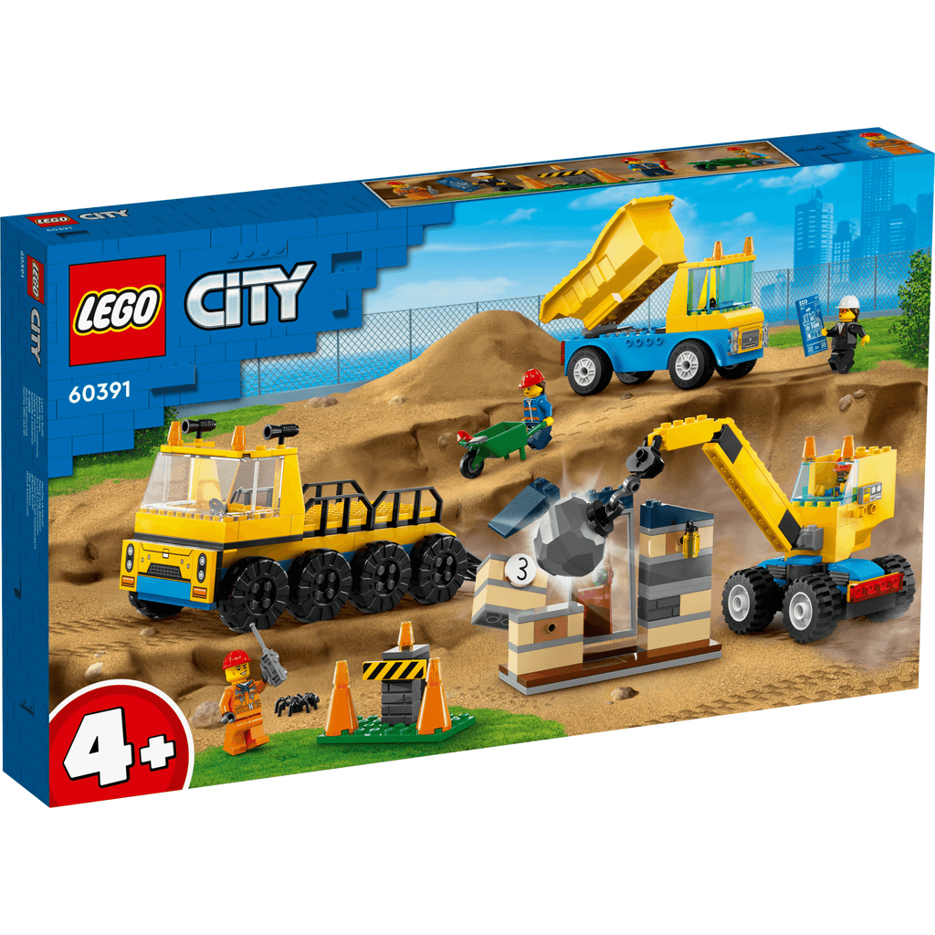 Construction Trucks and Wrecking Ball Cr