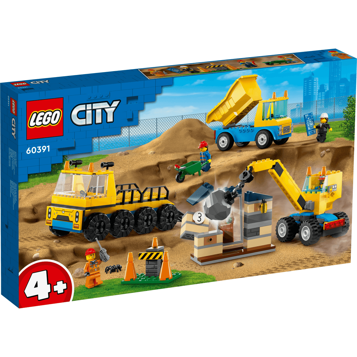 Construction Trucks and Wrecking Ball Cr
