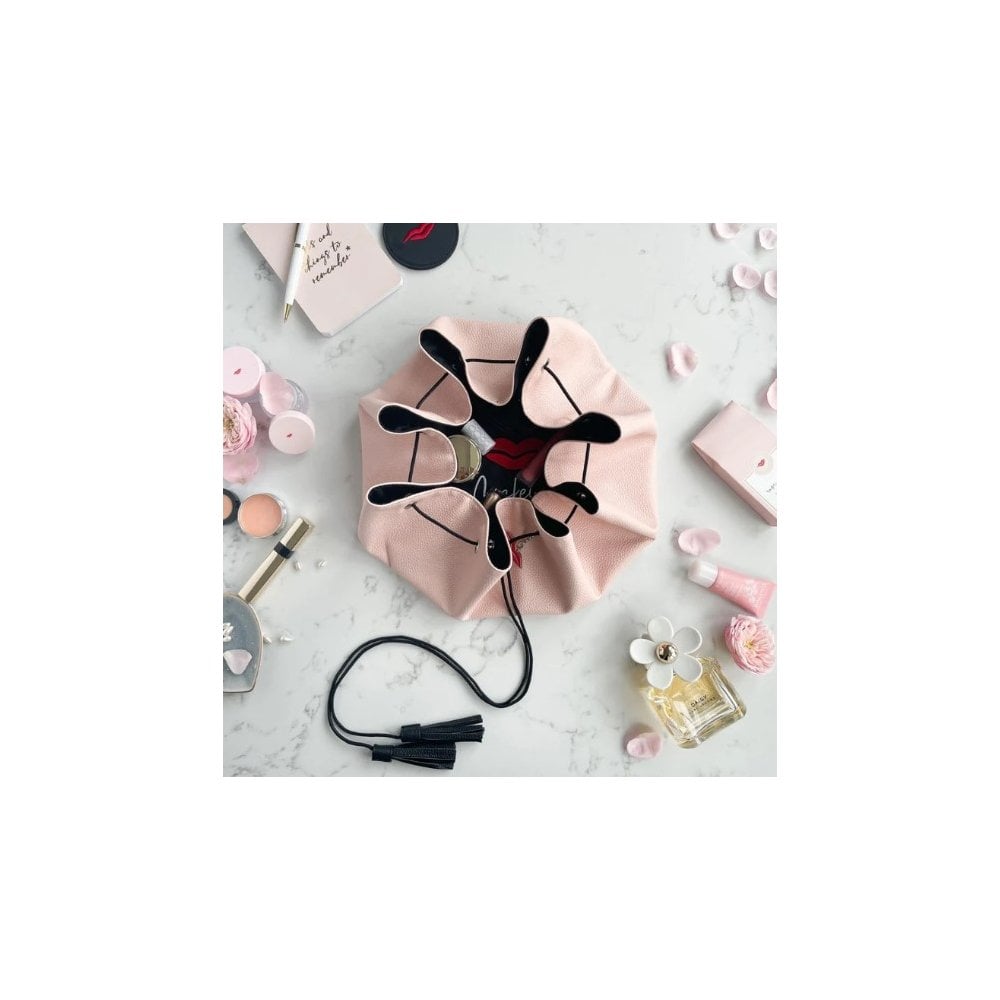 Lay Flat Makeup Bag in Faux Leather
