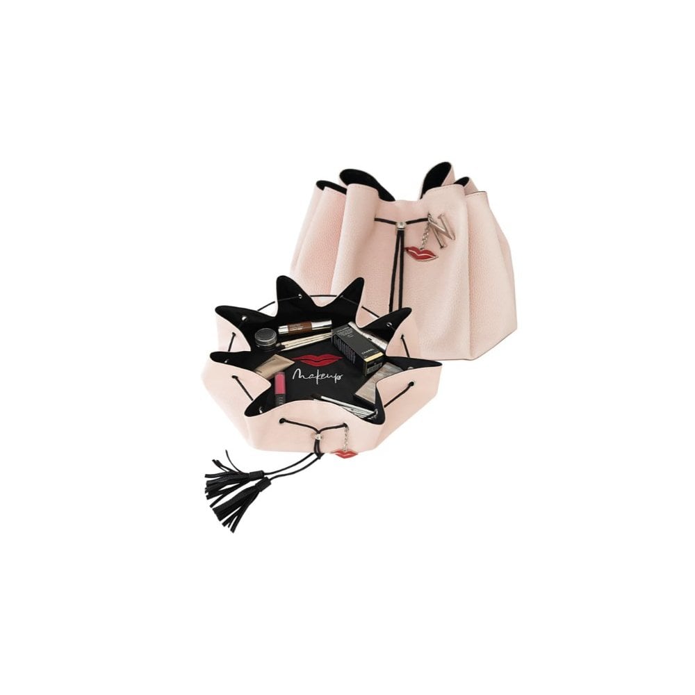 Lay Flat Makeup Bag in Faux Leather