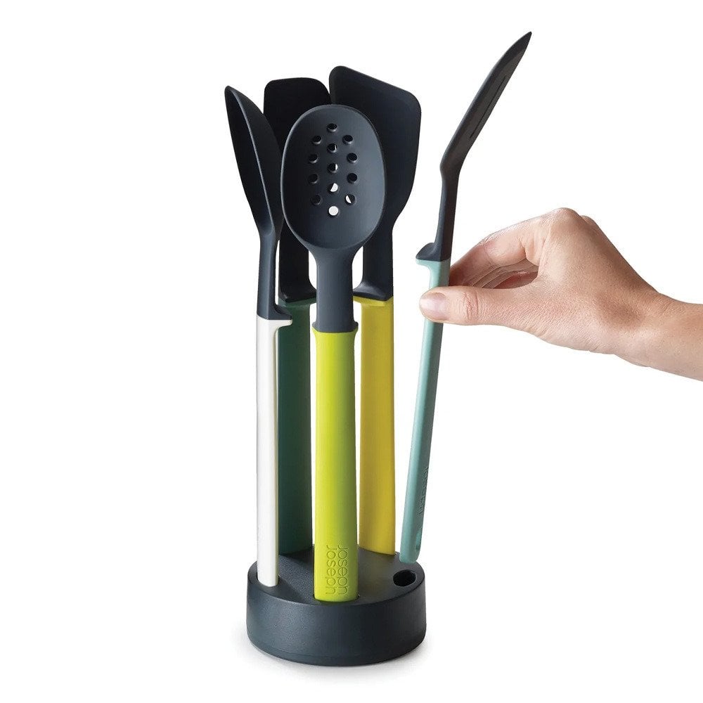 Elevate Silicone 5-piece kitchen tool set with storage stand