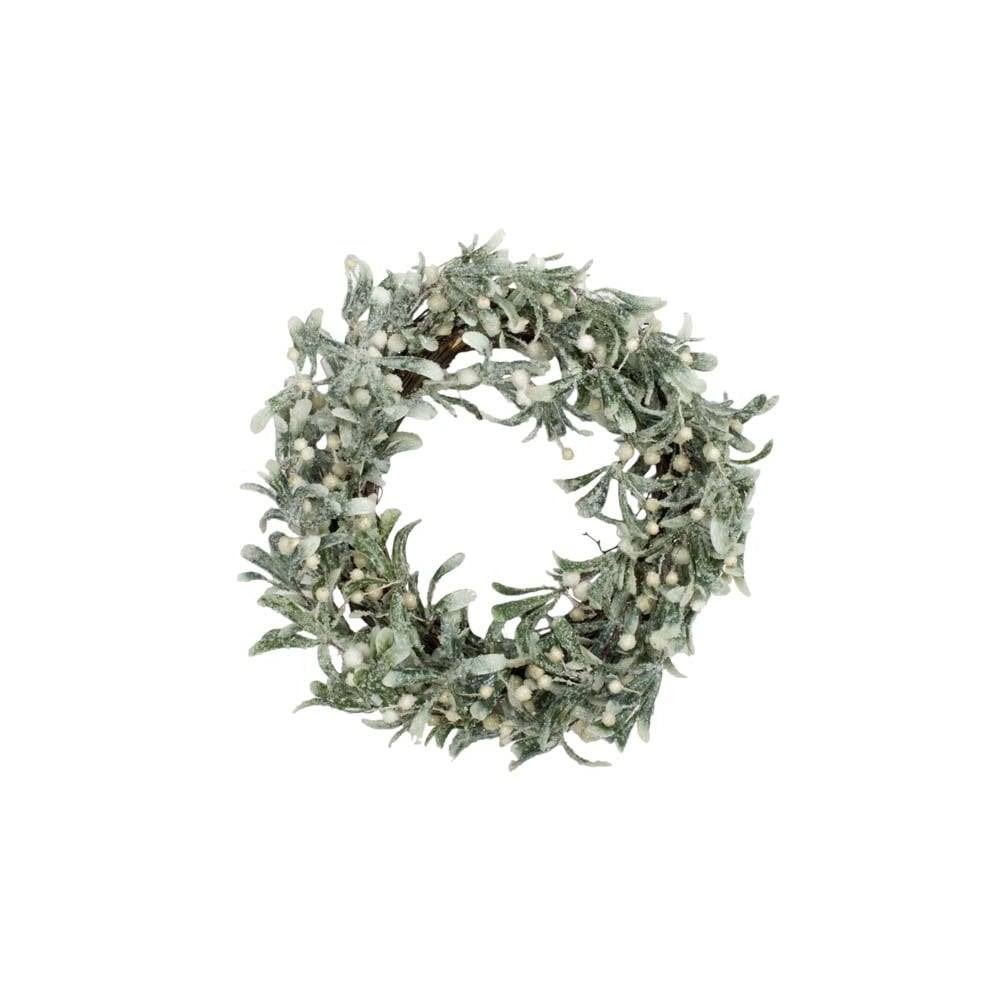 Frosted Mistletoe/Twig Wreath   (LxWxD) 50x50x14cm
