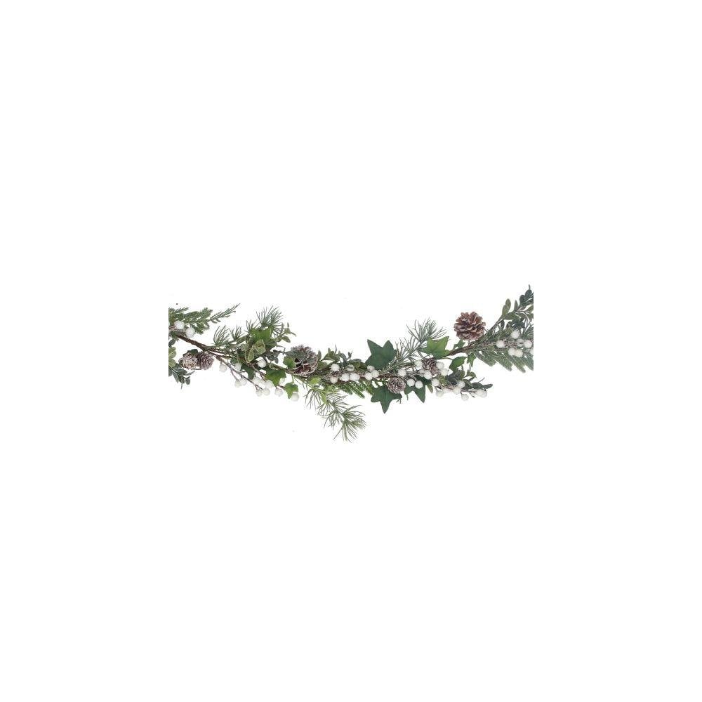 Ivy/Fir/White Berry Garland   (LxWxD) 180x11x11cm