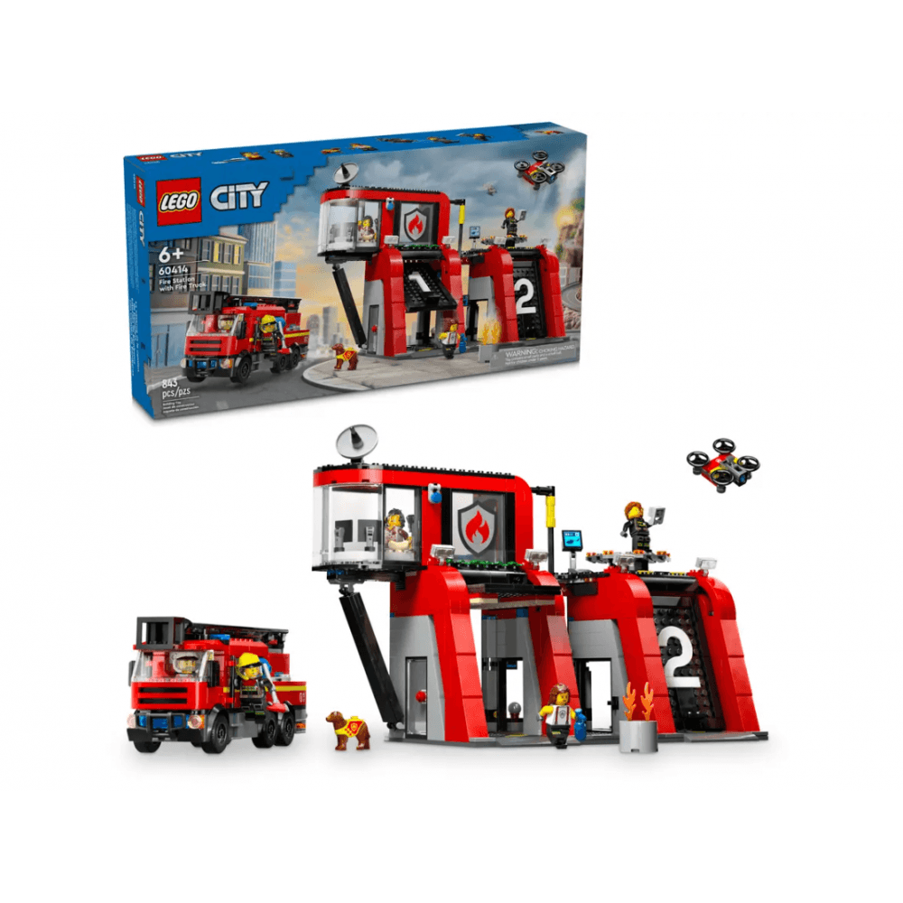 Fire Station with Fire Truck