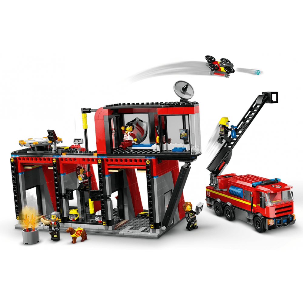 Fire Station with Fire Truck