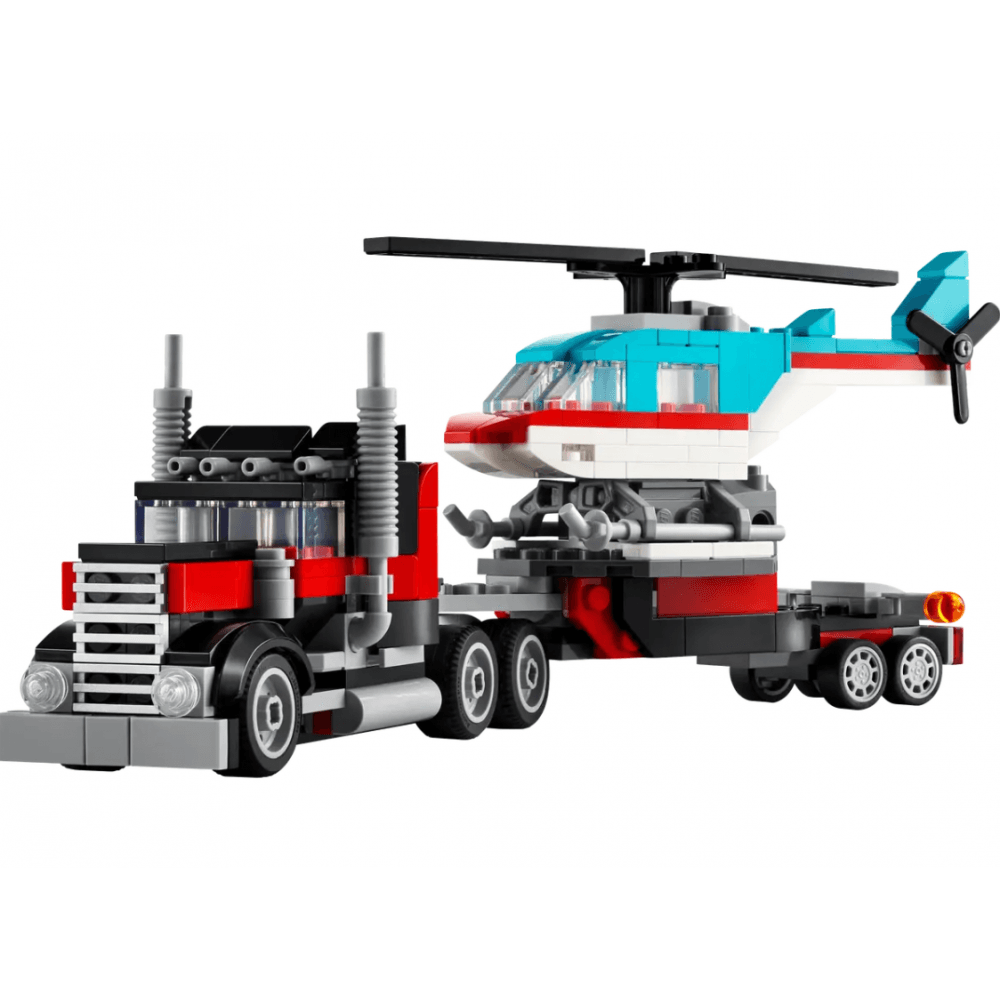 Flatbed Truck with Helicopter