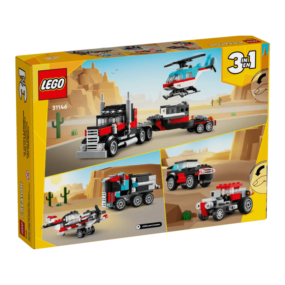 Flatbed Truck with Helicopter