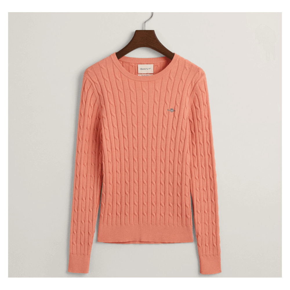 STRETCH COTTON CABLE C-NECK