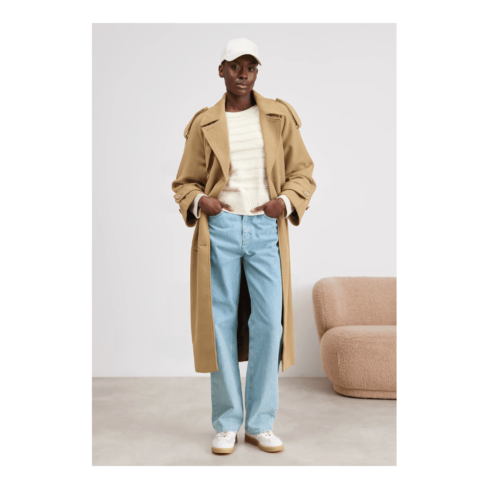 TONAL STRIPED COTTON C-NECK