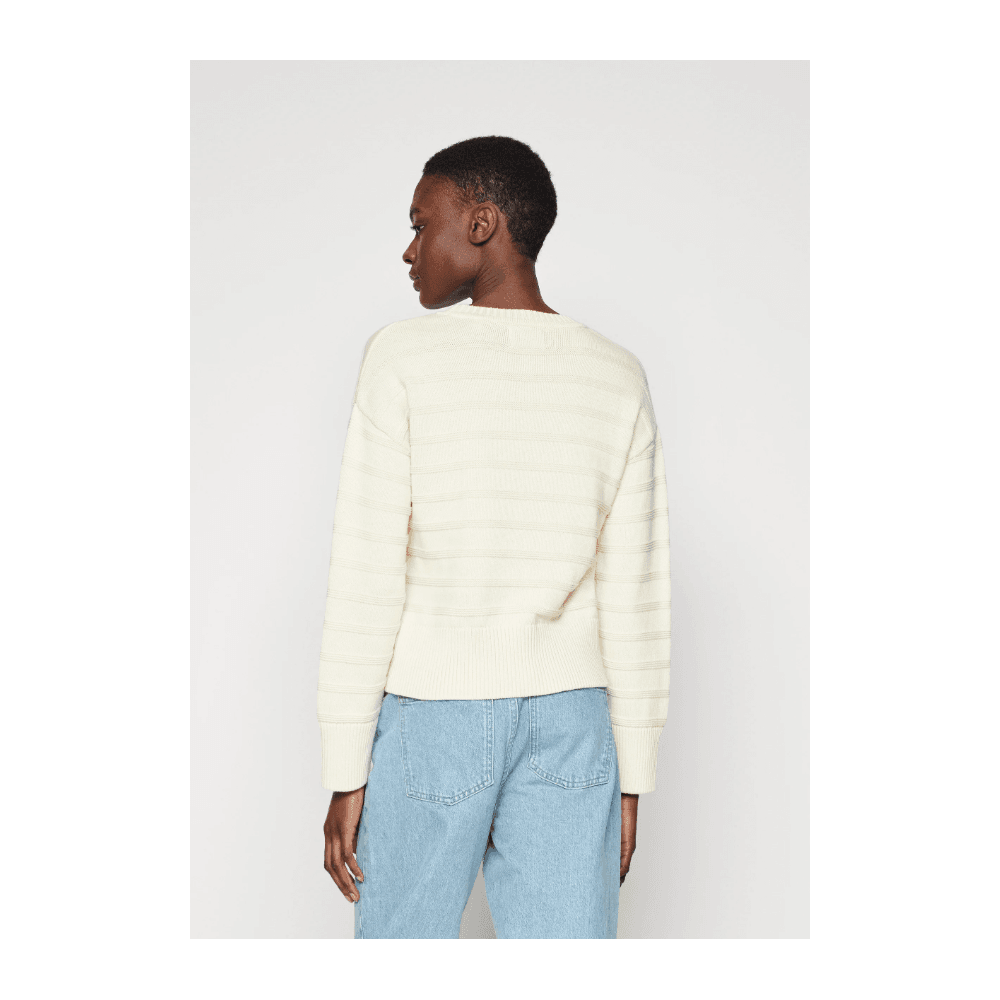 TONAL STRIPED COTTON C-NECK