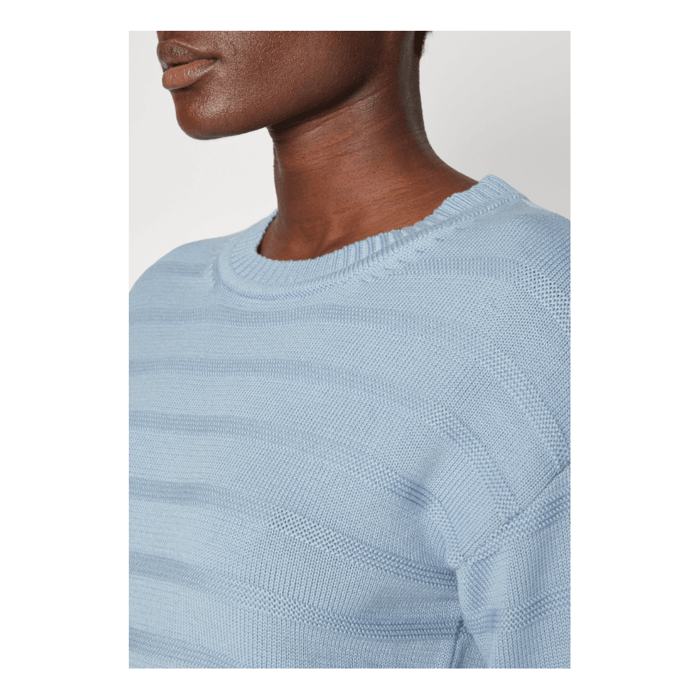 TONAL STRIPED COTTON C-NECK
