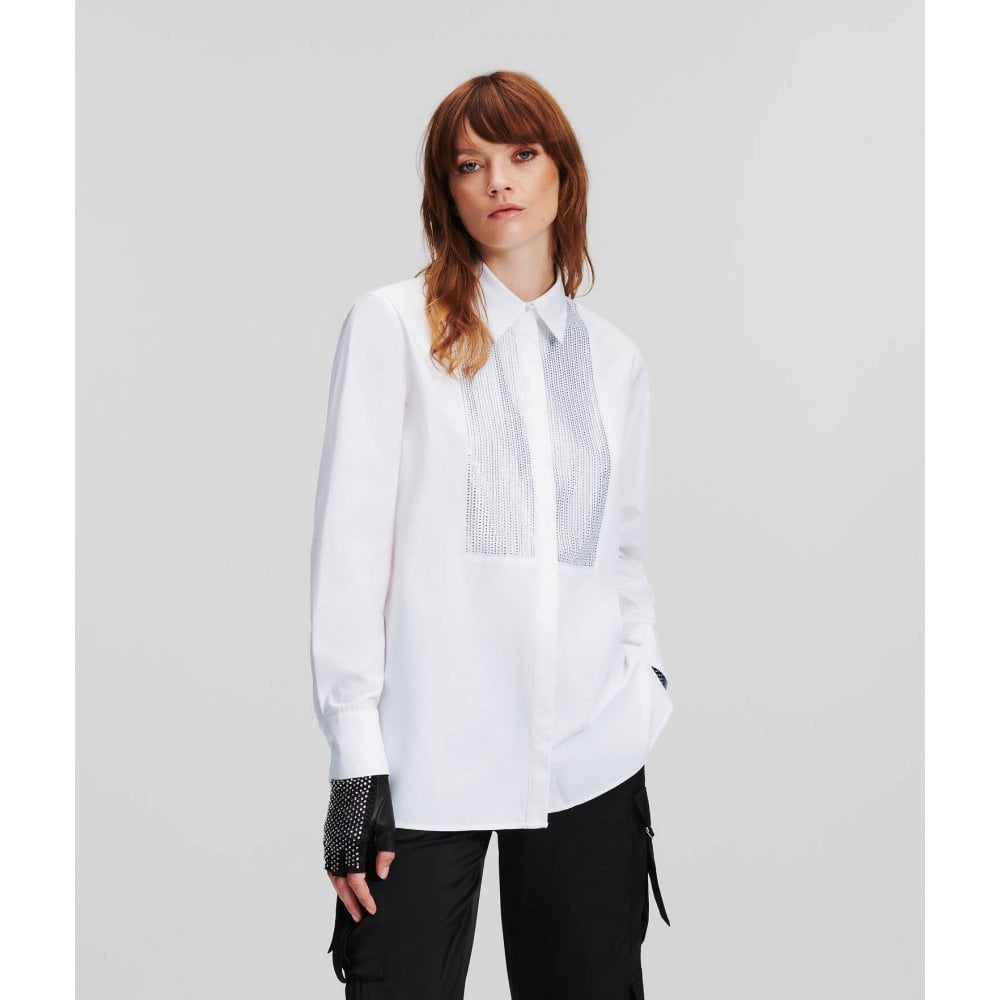 rhinestone bib evening shirt