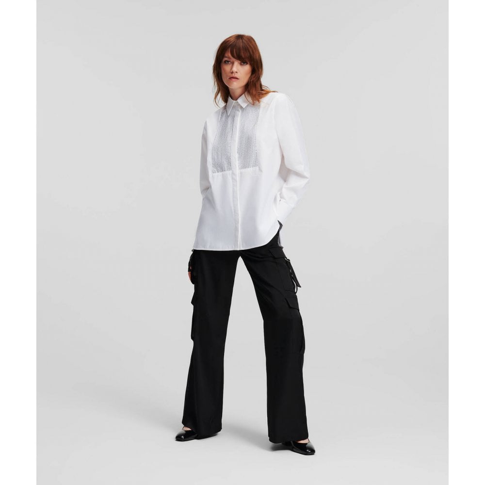 rhinestone bib evening shirt