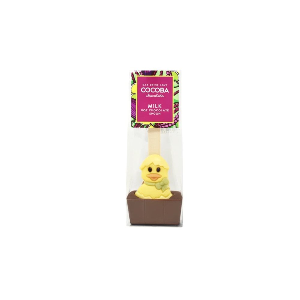 Easter duckling milk hot chocolate spoon
