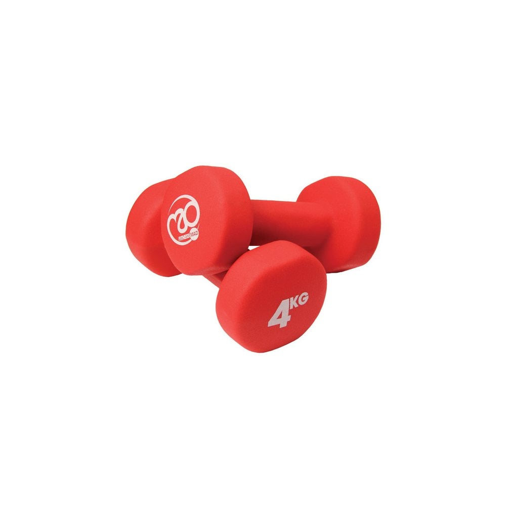 4kg Neoprene Dumbbells - Red (Pair)