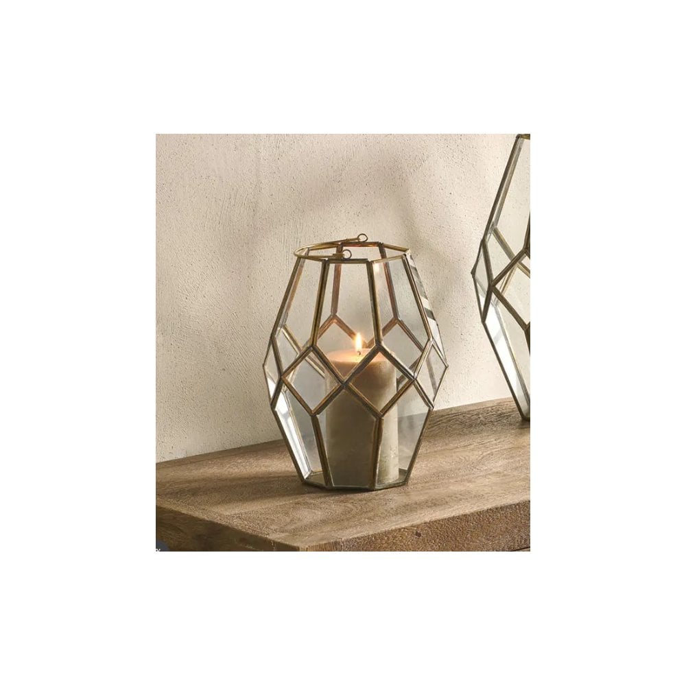 MOHANI LANTERN - ANTIQUE BRASS - SMALL 26 X 20CM (DIA)