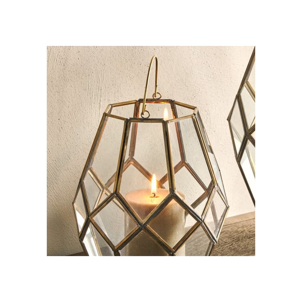 MOHANI LANTERN - ANTIQUE BRASS - SMALL 26 X 20CM (DIA)