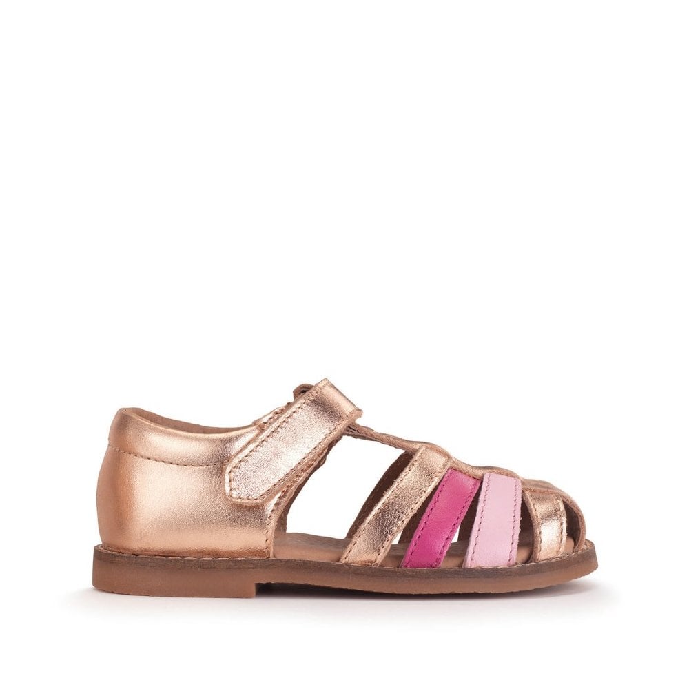Coastal leather t-bar rip-tape sandals