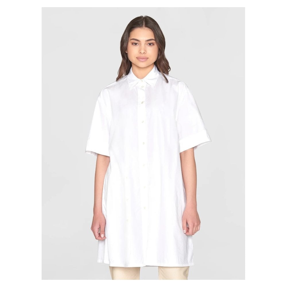 A-shape short sleeved poplin shirt dress - GOTS/Vegan