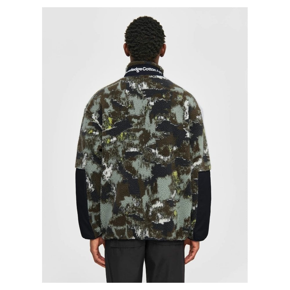 Oversized jaquard sherpa jacket - GRS/Vegan
