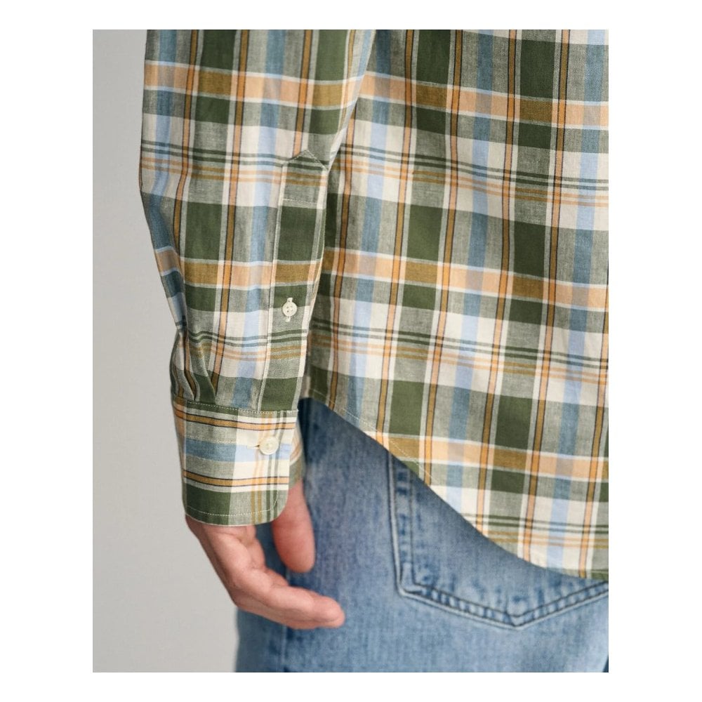 REG COTTON LINEN CHECK SHIRT