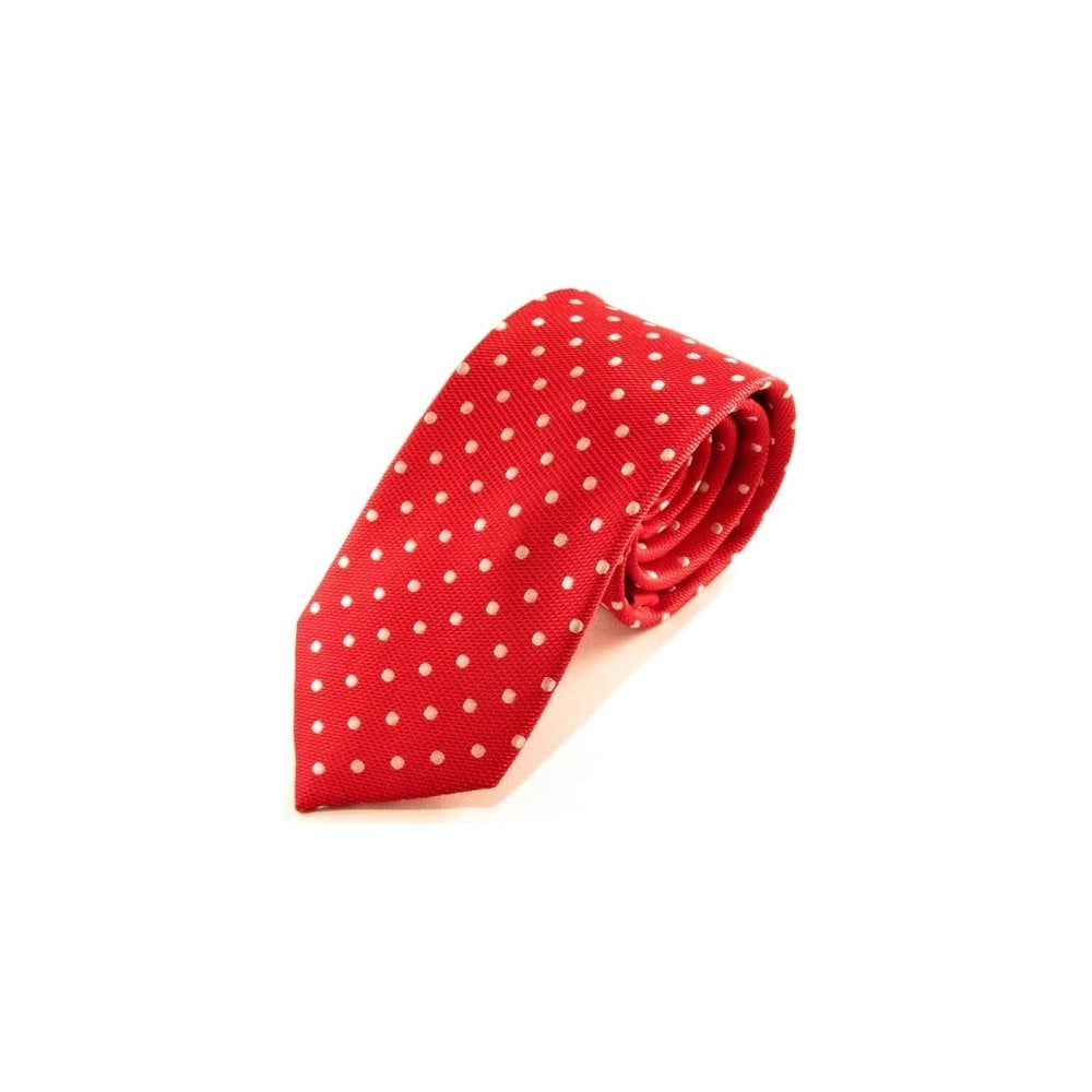 Online Polka Dot Red Label Silk Tie