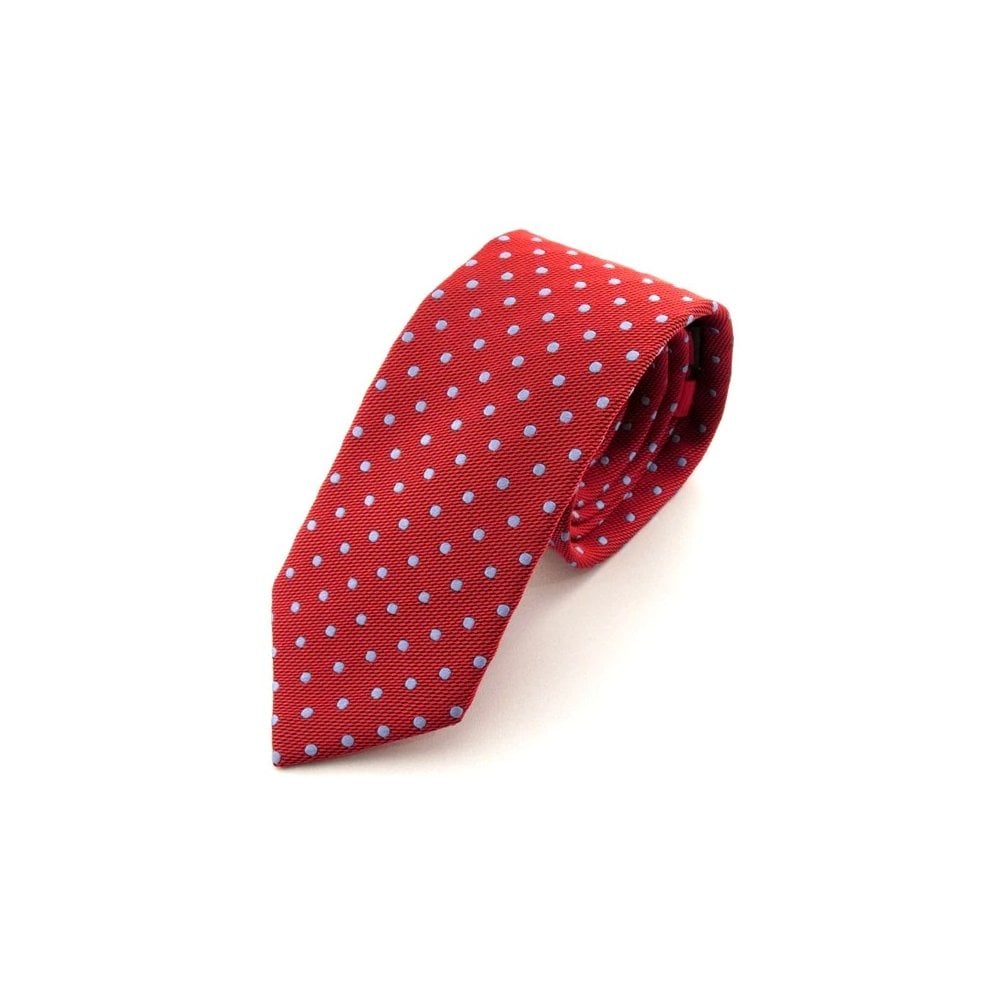Online Polka Dot Red Label Silk Tie