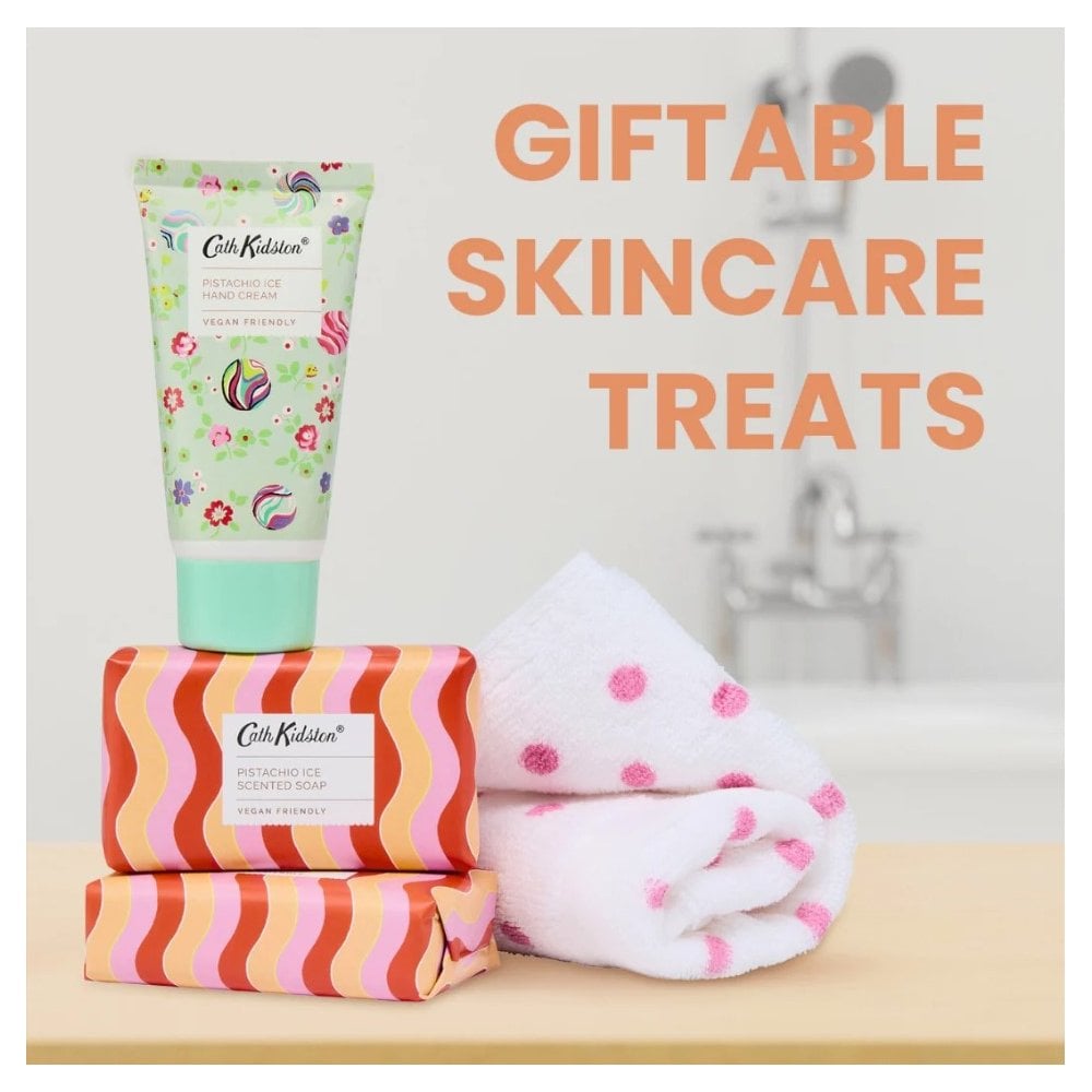 Cath Kidston Carnival Parade Handy Guest Gift Tin (Hand Cream 50ml  2x Scented Soap 100g & Hand Towel 30 x 30cm)