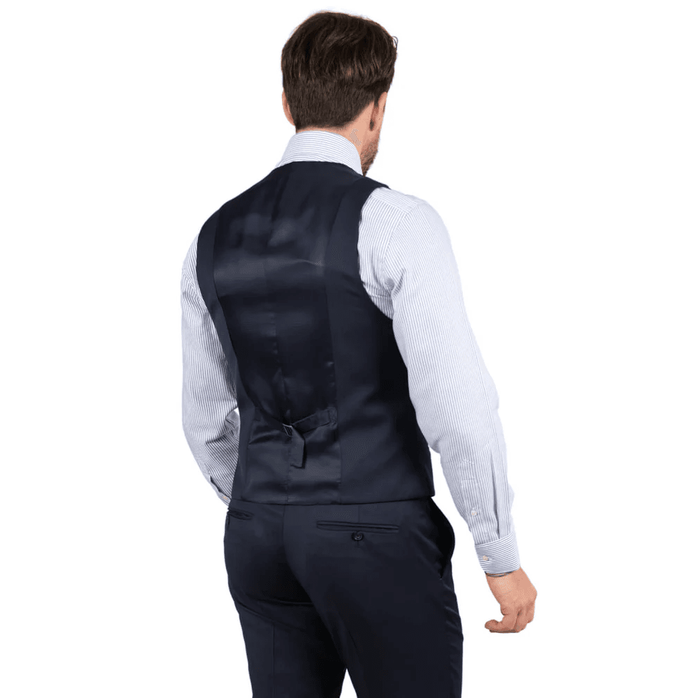 M&M WAISTCOAT NAVY PLAIN TWILL