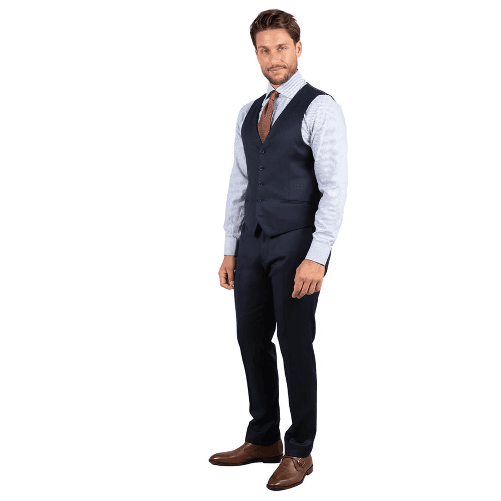 M&M WAISTCOAT NAVY PLAIN TWILL