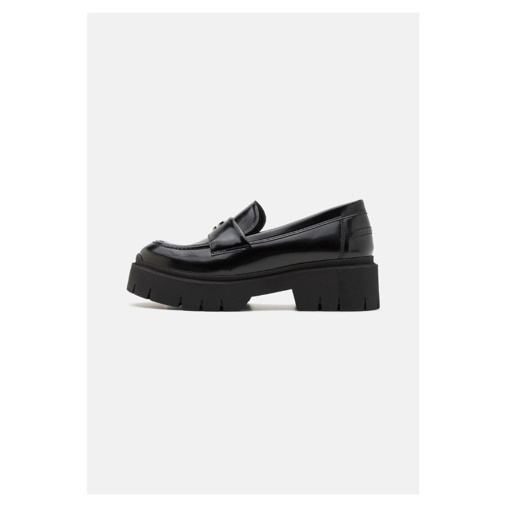 Stacked-Logo Loafers in Leather with Chunky Sole