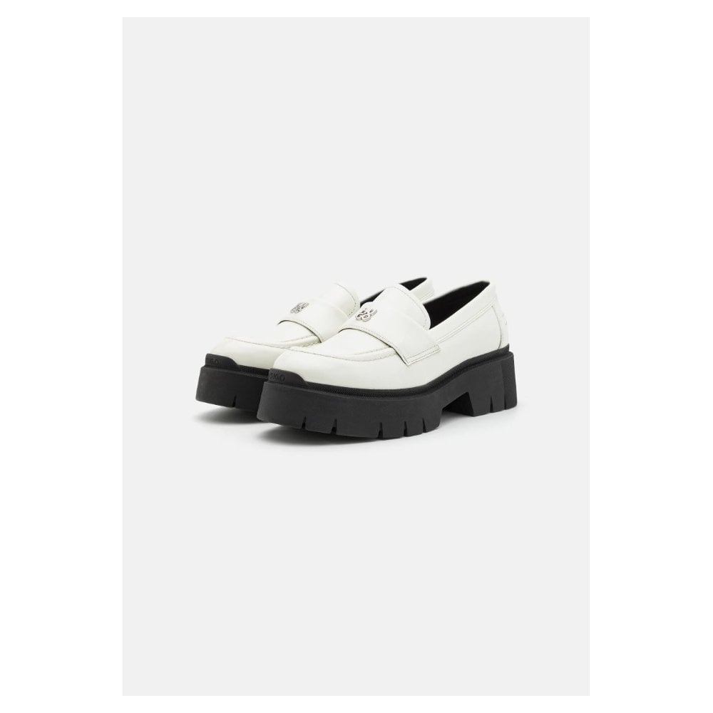 Stacked-Logo Loafers in Leather with Chunky Sole
