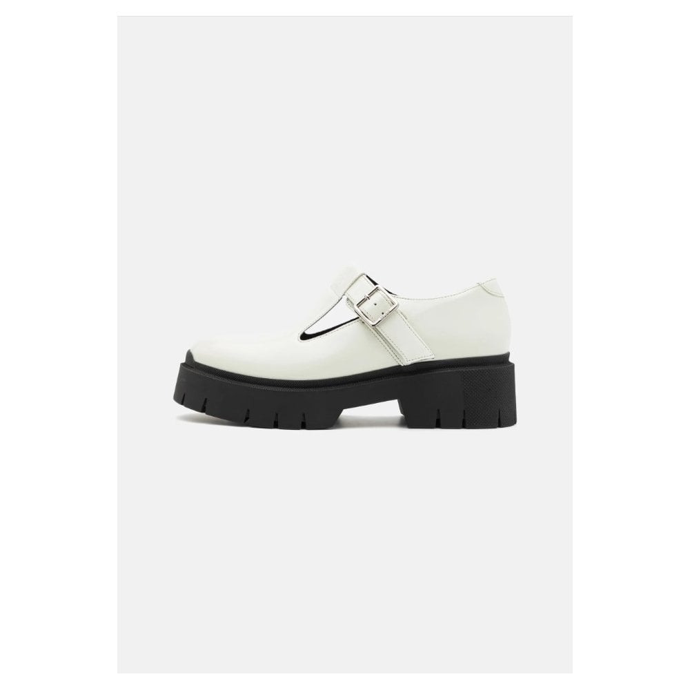 Mary-Jane Shoes in Leather with Stacked Logo