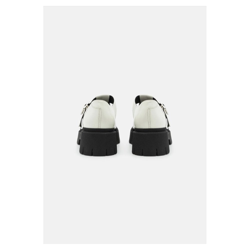 Mary-Jane Shoes in Leather with Stacked Logo