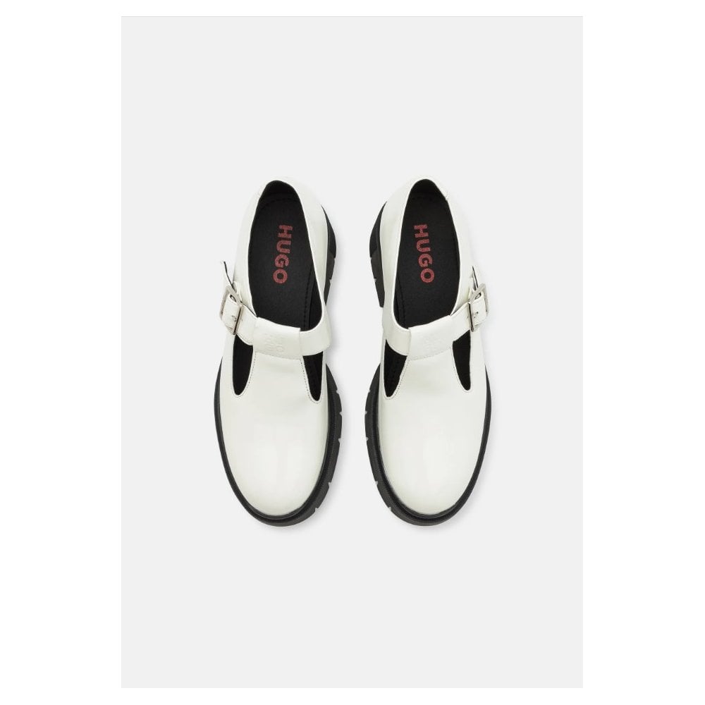 Mary-Jane Shoes in Leather with Stacked Logo