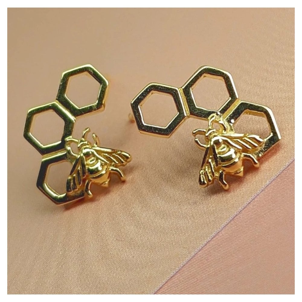 GOLD BUMBLE BEE STUD UK