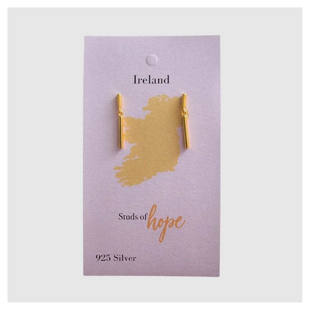 GOLD BAR DROP STUD IRELAND