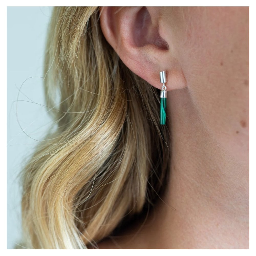 GOLD MALACHITE STUD