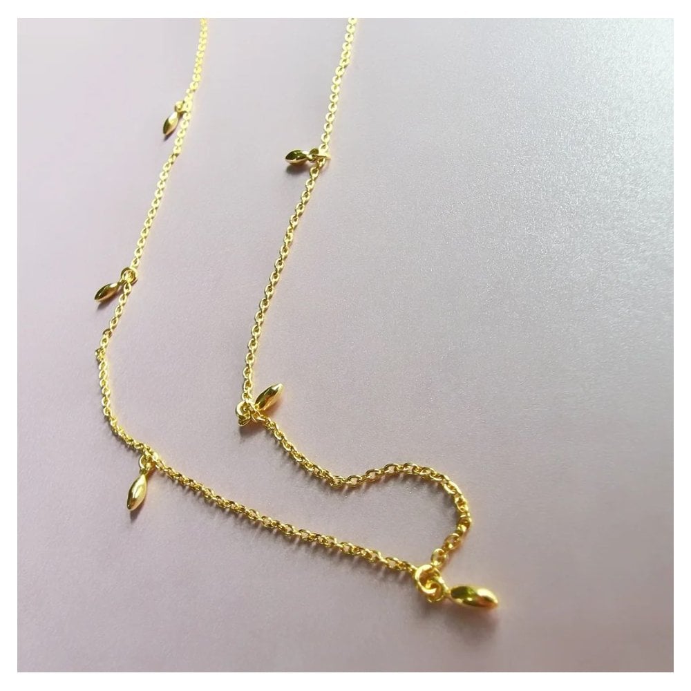 GOLD RICE LAYERING NECKLACE CAMBODIA