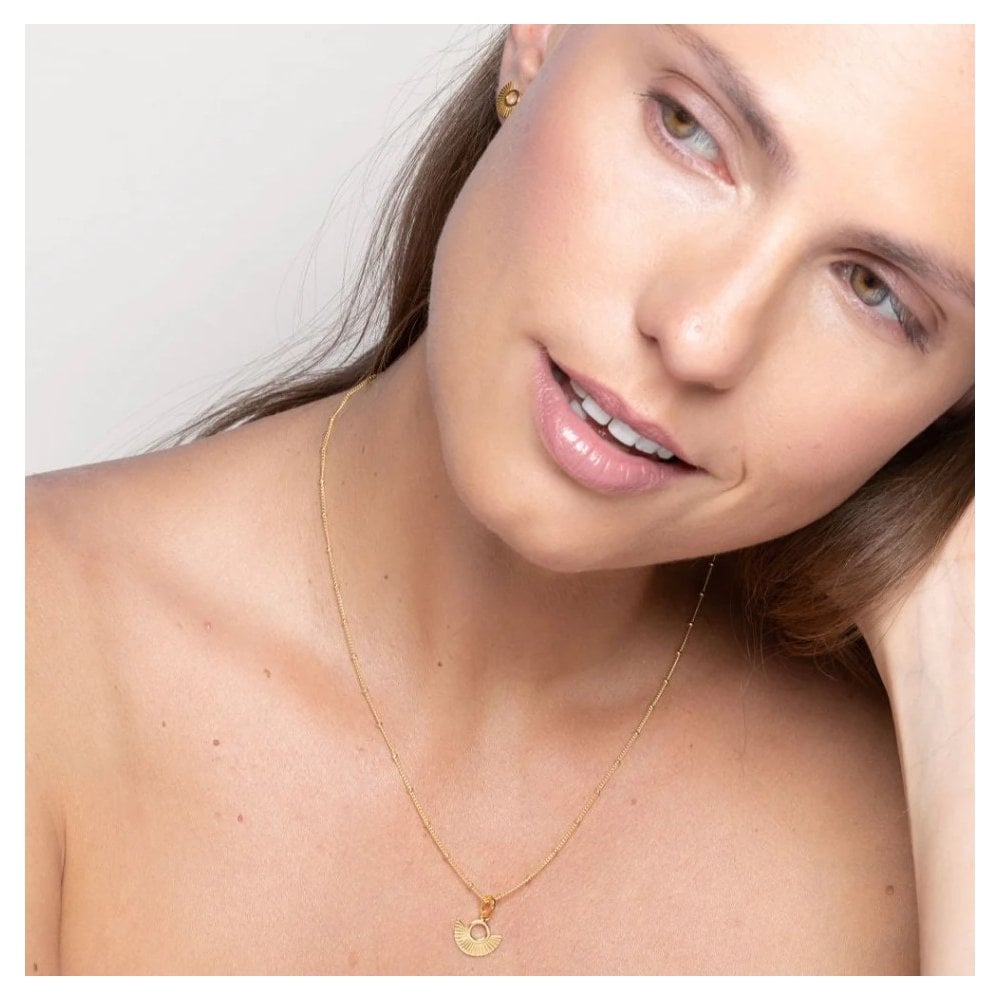 GOLD ART DECO FAN NECKLACE NICARAGUA